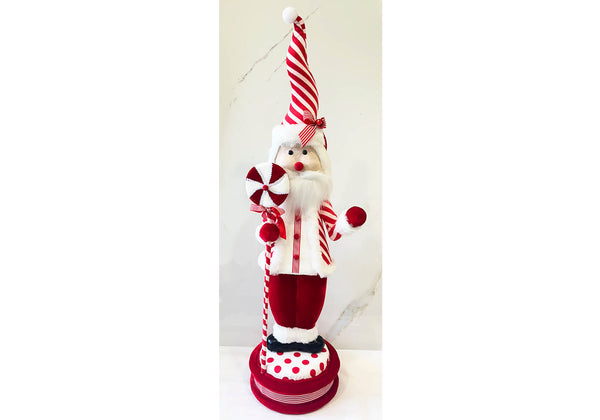 Santa Decorativo Tela con Bastón Caramelo 96 cm