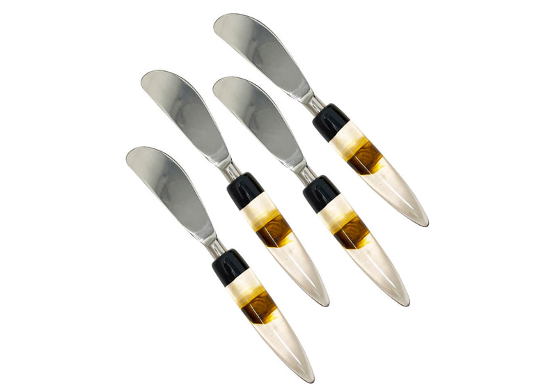 Untador de Acero Mango Resina Ámbar - Set de 4