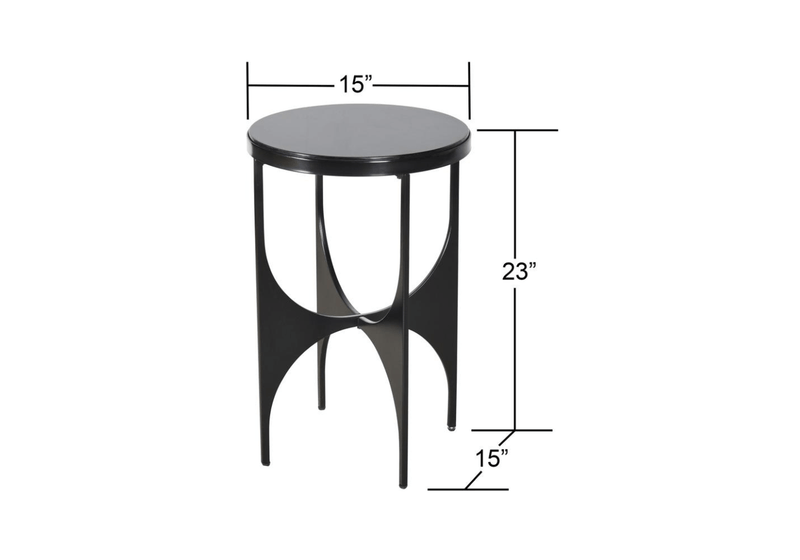 Mesa Ocasional con Cubierta de Mármol y Base Cruzada de Hierro