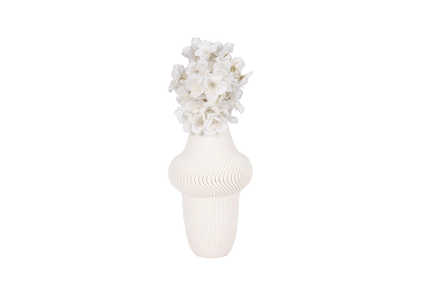 Florero de Cerámica 3D Ivory con Borde Central