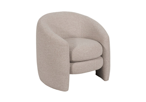 Sillón de Tela Beige en Forma de Medio Círculo