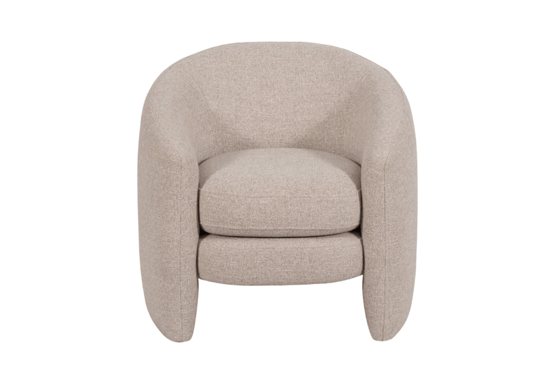 Sillón de Tela Beige en Forma de Medio Círculo