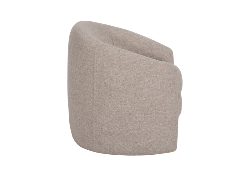 Sillón de Tela Beige en Forma de Medio Círculo