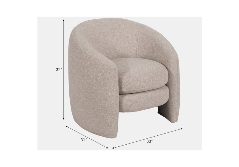 Sillón de Tela Beige en Forma de Medio Círculo