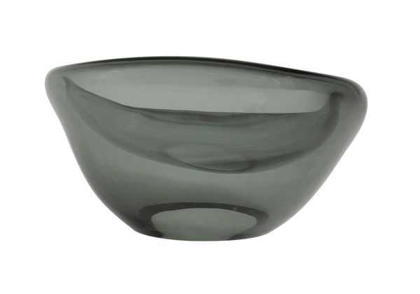 Bowl de Vidrio Redondo Gris Doble Pared