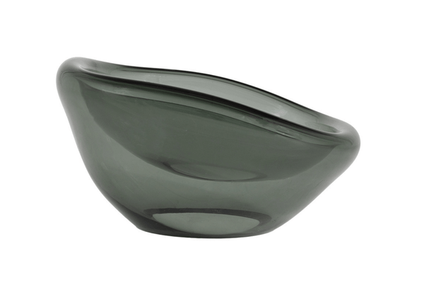 Bowl de Vidrio Redondo Gris Doble Pared