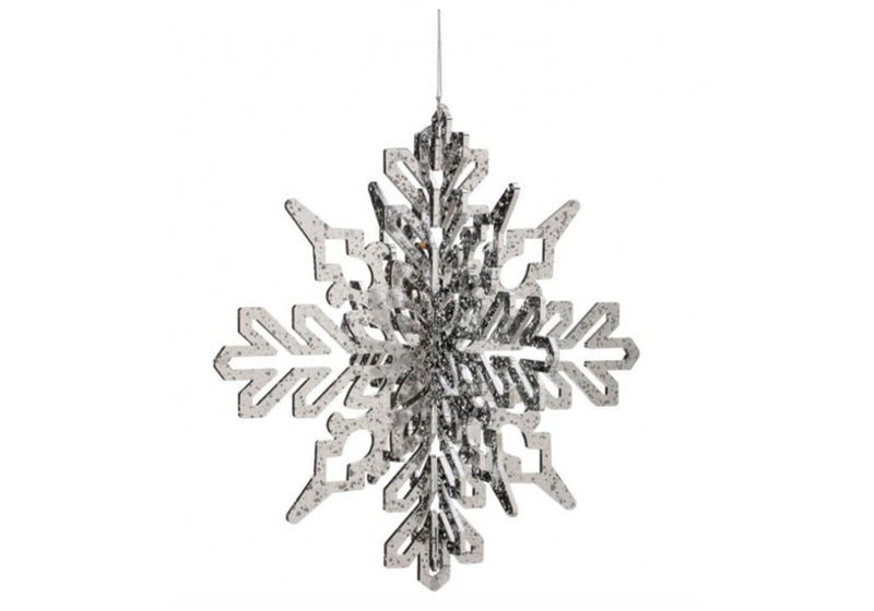 Snowflake 3D Plateado Brillante 36 cm