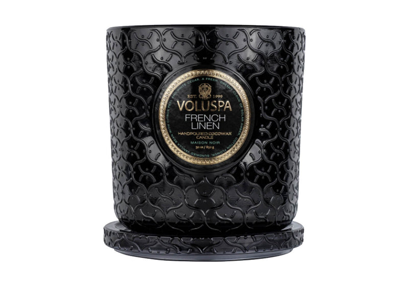 Vela Aromática Voluspa French Linen Vaso de Vidrio 30 Oz.